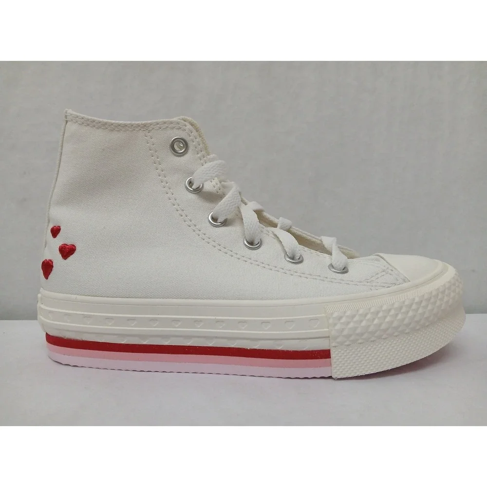 Converse Girl's Chuck Taylor All Star Eva Lift Hi Top Shoes A10717C White‎ Sz 13